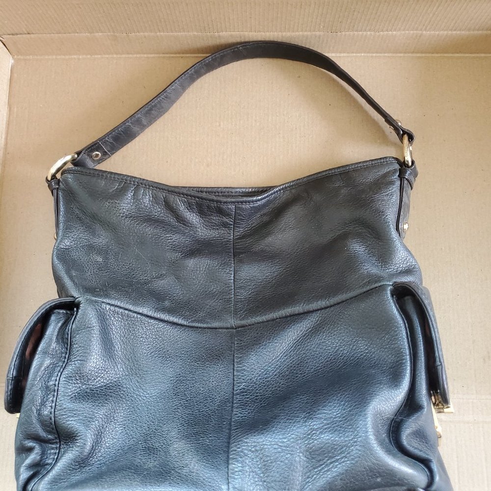 b. makowsky black leather bag